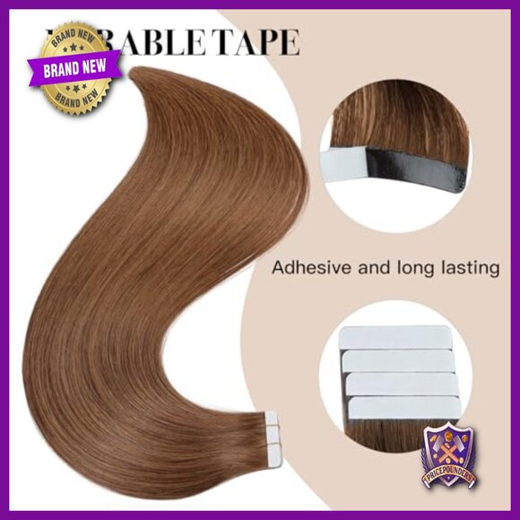 24 Inch Tape-In Human Hair Extensions, 20 Pieces Thick Ends Straight main image 4